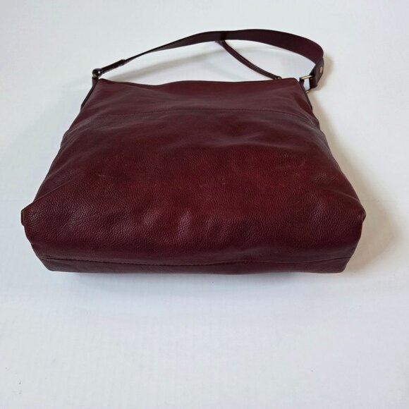 Fossil Purse Amelia Hobo Burgundy Red Cabernet Leather Boho Crossbody Bag - Picture 12 of 16
